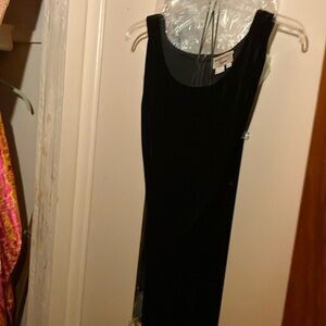 Elegant sleeveless velvet dress. 57” from shoulder to floor.